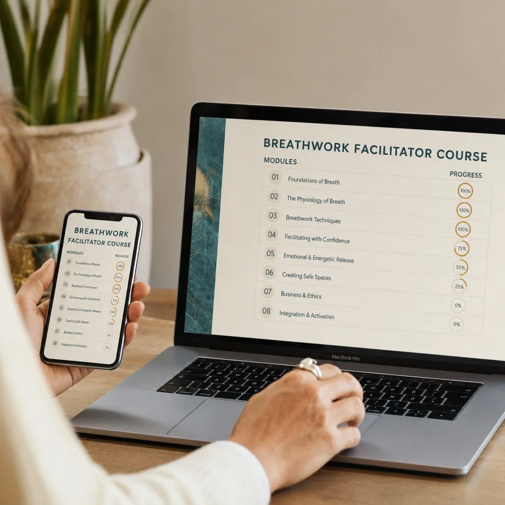 The complete course: 8 modules and 42 lessons in the Pneuma platform